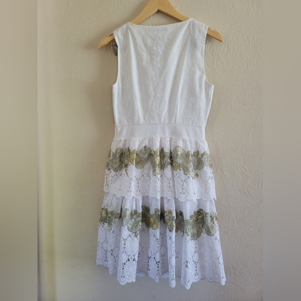 NWT Diane von Furstenberg, Calandra Embroidered Fit & Flare‎ Dress, Size 4 - Picture 8 of 16